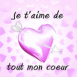 Coeur transpercé "Je t'aime de tout mon coeur"