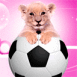 Foot: Lionceau se cachant derrière un ballon!