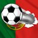 Foot: Ballon transperçant le drapeau portugais