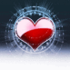 Coeur aurol de symboles brillants