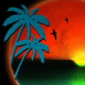 Paysage color sous les palmiers
