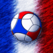 France : Ballon de foot sur drapeau