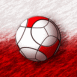 Pologne : Ballon de foot sur drapeau