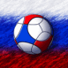 Russie : Ballon de foot sur drapeau
