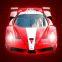 Ferrari rouge phares allums