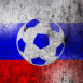 Russie : Ballon de foot sur mur grunge