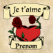 Coeur vintage "Je t'aime"