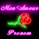 Non rose rouge "Mon amour"