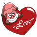 Cochon avec coeur 'love'