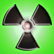 Signe Radioactif sur fond Vert