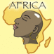 Afrique: carte avec visage  et mention"Africa"