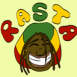 Rasta de face souriant (fond jaune)