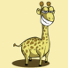 Girafe souriant de toutes ses dents, photo en pied