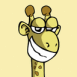 Girafe souriant de toutes ses dents, portrait