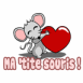 Petite souris portant un coeur "Ma 'tite souris"