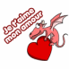 Dragonnet sur un coeur "Je t'aime mon amour"