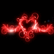 Coeur rouge en arabesques
