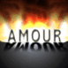 Texte "Amour" en flammes