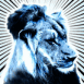 Lion fluo bleu