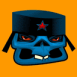 Cr�ne bleu portant une casquette