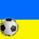 Ukraine: Drapeau et ballon encastr