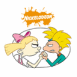 Arnold et Helga faisant un bras de fer