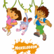 Dora et Diego accroch�s � des lianes